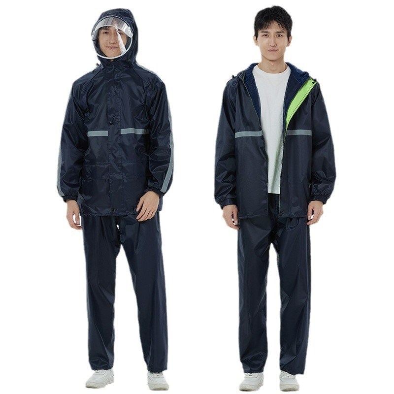 雨衣雨裤套装成人电动摩托车单人男女加厚防水网衬大帽檐雨衣套装