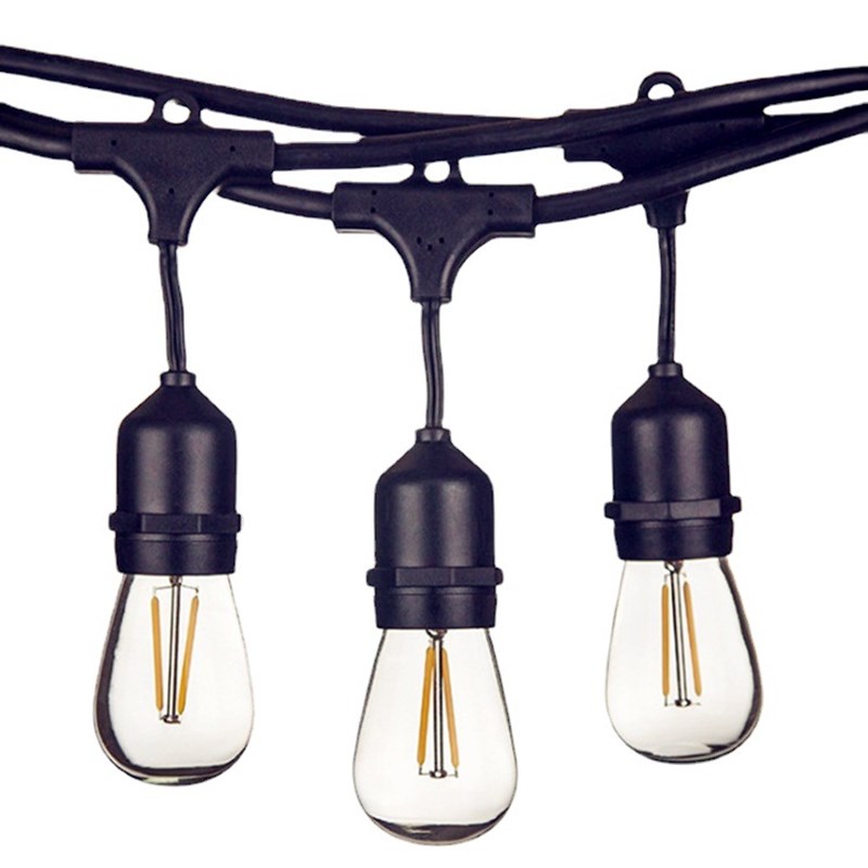 美规灯串S14跑马灯串灯欧规 户外防水灯串E27 露营氛围灯串花园