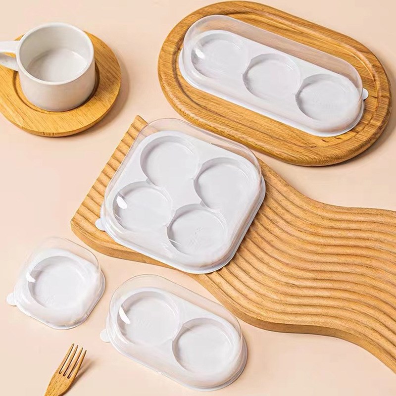 2/4粒加厚雪媚娘包装盒蛋黄酥透明塑料盒泡芙肉松小贝西点盒