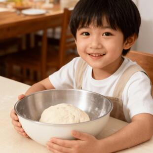 儿童和面盆带盖家用厨房食品级面粉碗烘焙专用发面不锈钢盆揉面盆