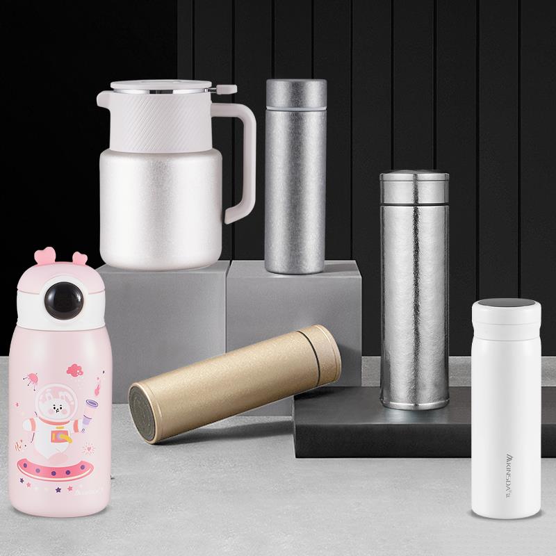 HZIB赫巴兹纯钛保温杯养生高档抑菌水杯大容量便携泡茶杯纯钛杯子