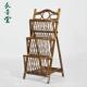 长青堂藤编书报架简易藤架子置物架杂志收纳层架创意落地报纸报刊