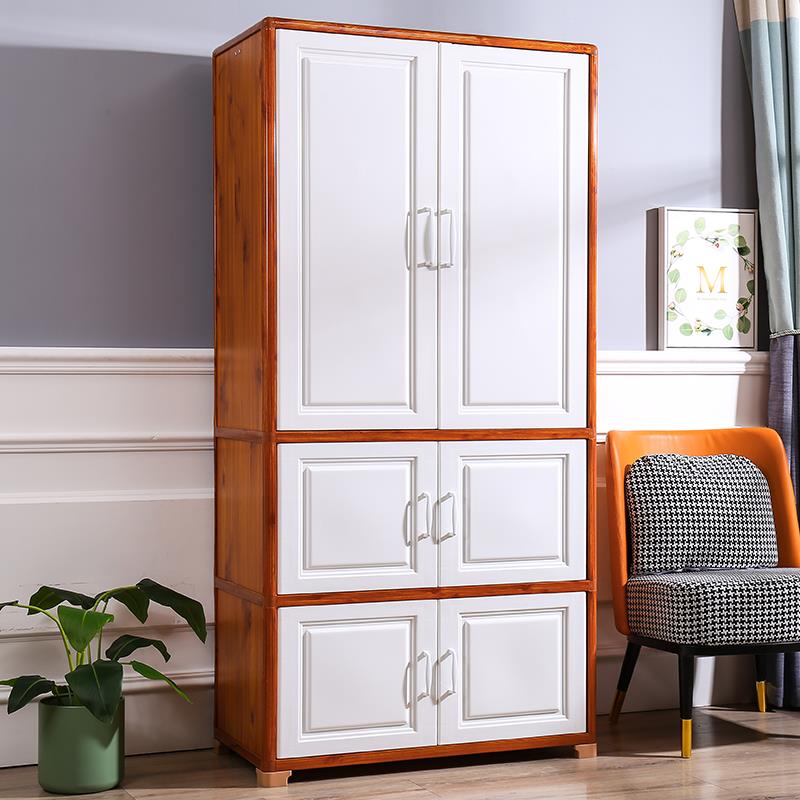 加厚大号双开门儿童衣柜家用卧室塑料收纳柜宝宝婴儿简易挂衣橱