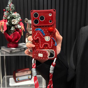 新年波点小马挂绳马年新款适用苹果17Pro手机壳iPhone16max小米15华为mate80pura70k90opporeno14荣耀500x100