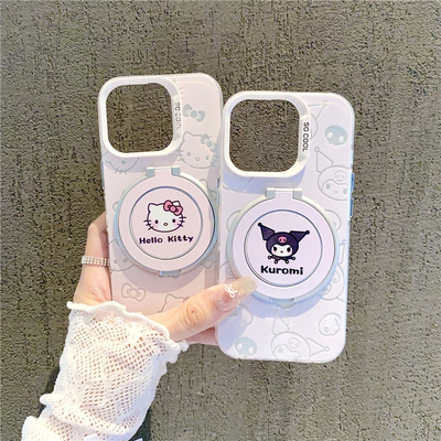 线条凯蒂猫库洛米支架适用苹果16pro手机壳iPhone15max小米14华为mate70荣耀200k60pura80nova12iqoo13reno11