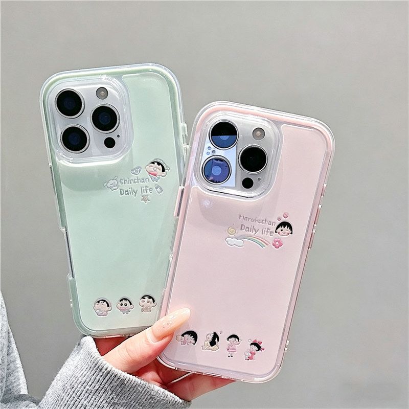 情侣小新小丸子适用于苹果17promax手机壳iPhone16pro新款iP15plus巨好看14全包air防摔13/12/11xsmax8plus套