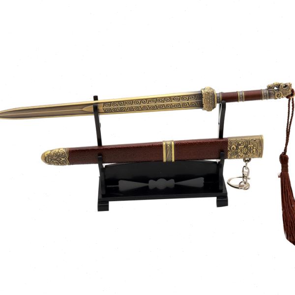 封神演义影视周边武器模型西伯侯佩剑22CM带鞘全金属工艺品摆件