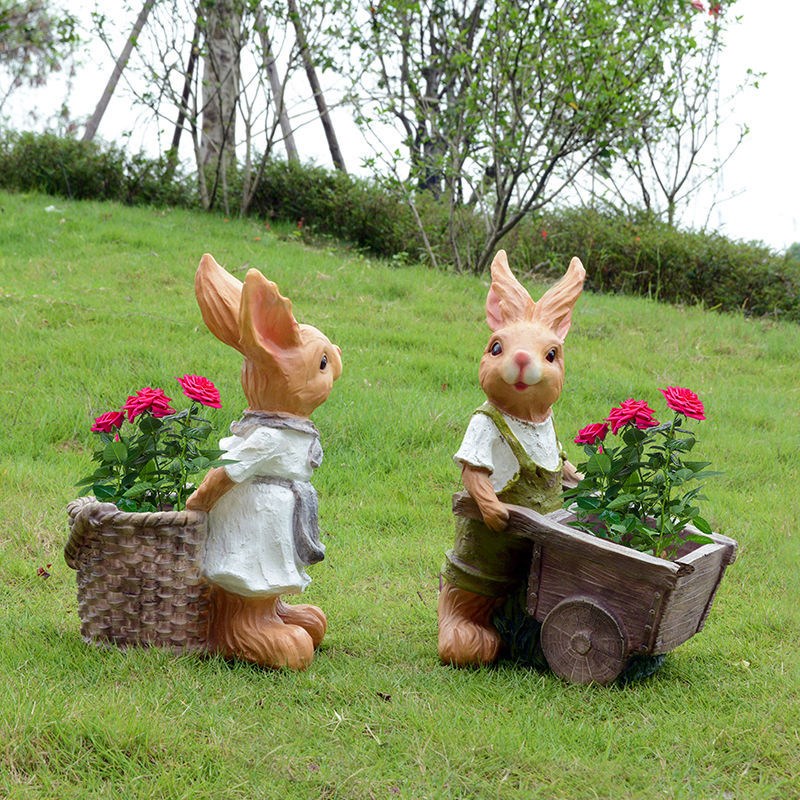农村小院造景布置装饰品树脂卡通花盆别墅园林景观摆件园艺动物