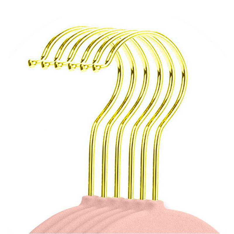 植绒衣架45cm粉色金钩防滑纯色无痕衣柜成人家用衣服架子北欧风格