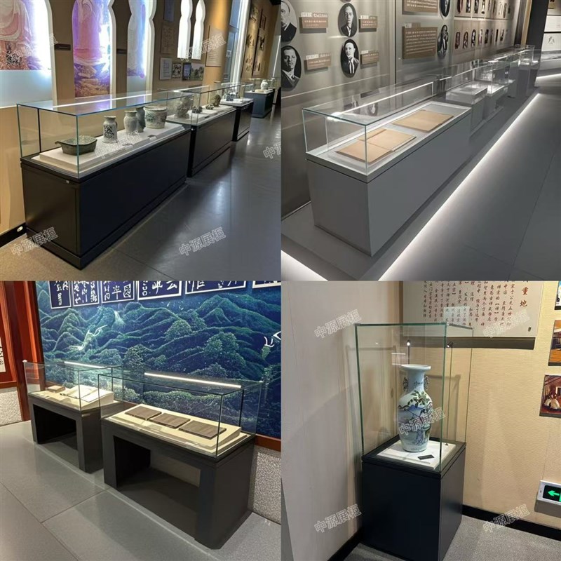 博物馆陈列柜古董瓷器字画收藏纪念馆展览柜台夜压玻璃展示柜定制