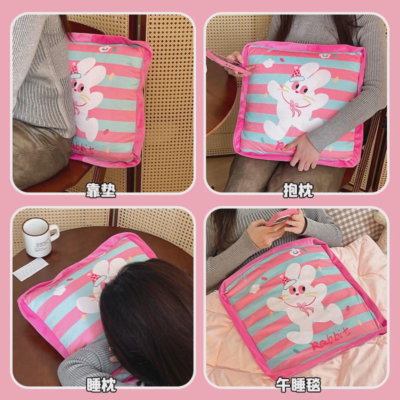 抱枕被子两用冬天靠枕折叠毯汽车内靠垫枕头二合一办公室午睡盖被