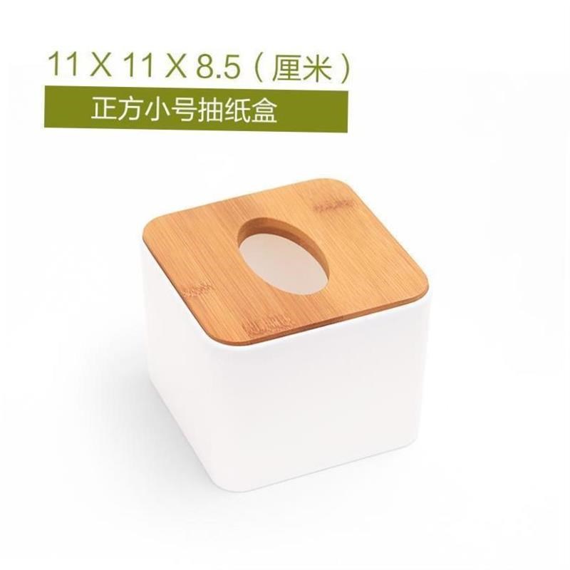 tissue box room paper storage napkin holder  收纳竹盖纸巾盒