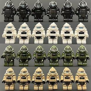 适用于乐高人仔防爆服军事系列特种兵拼装积木拆弹服男孩益智玩具