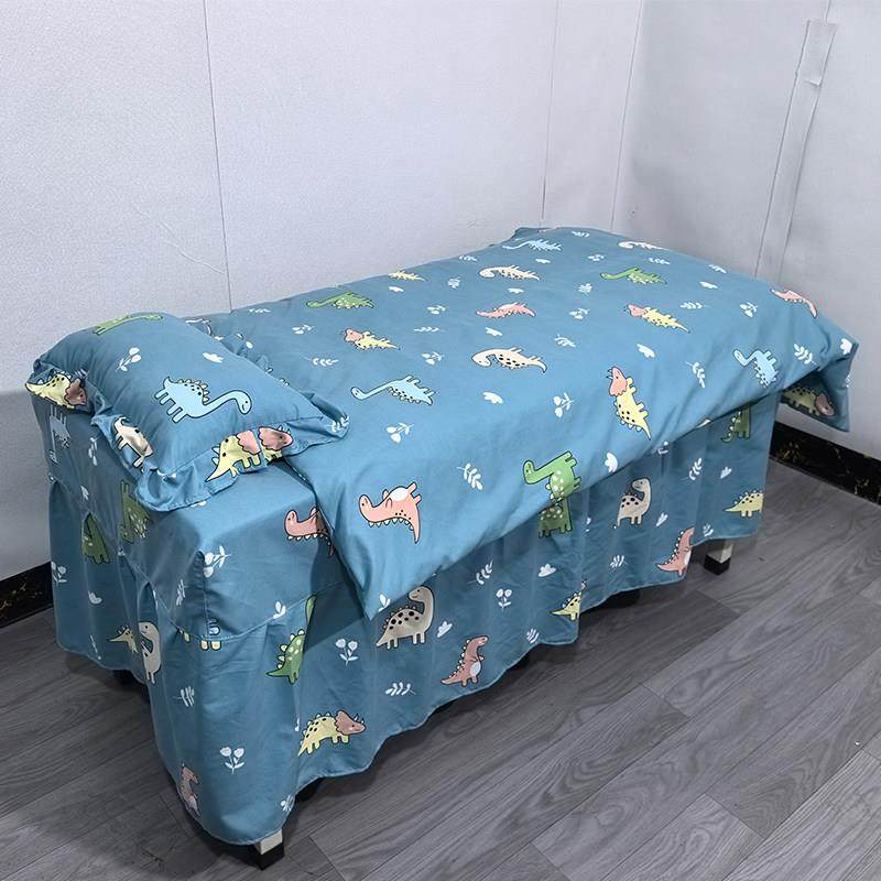优肤棉熊猫床单被套卡通小恐龙床罩床笠按摩床裙小孩推拿床罩定制