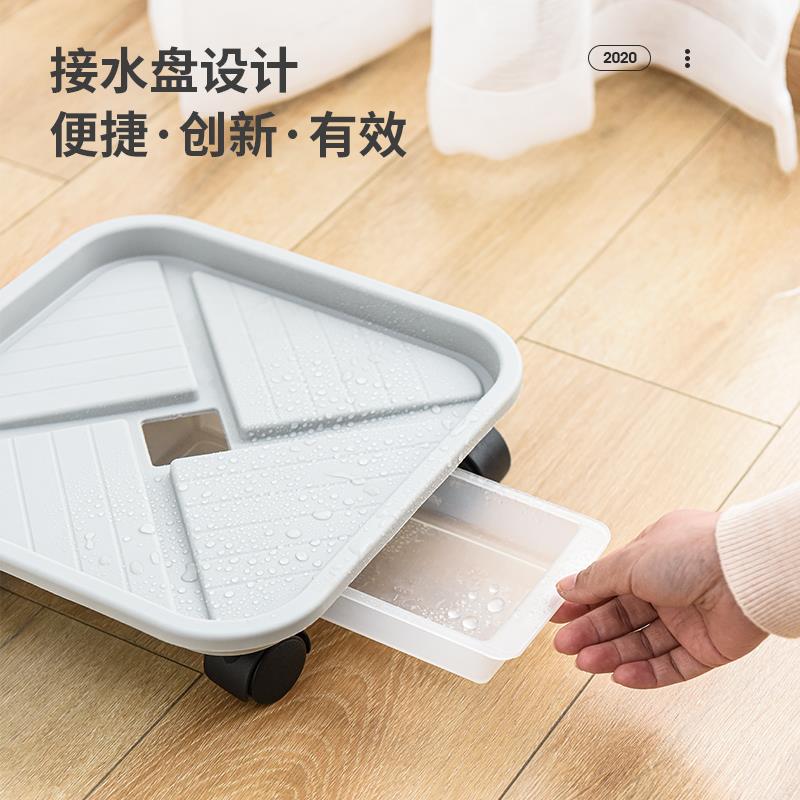 正方形移动花盆托盘带轮滑轮加厚耐用万向轮滚轮垫底托架花盘底座