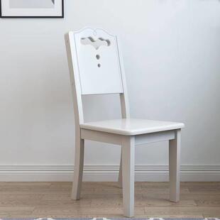 全实木椅子靠背椅木头凳子餐椅家用简约现代新中式白色饭厅餐桌椅