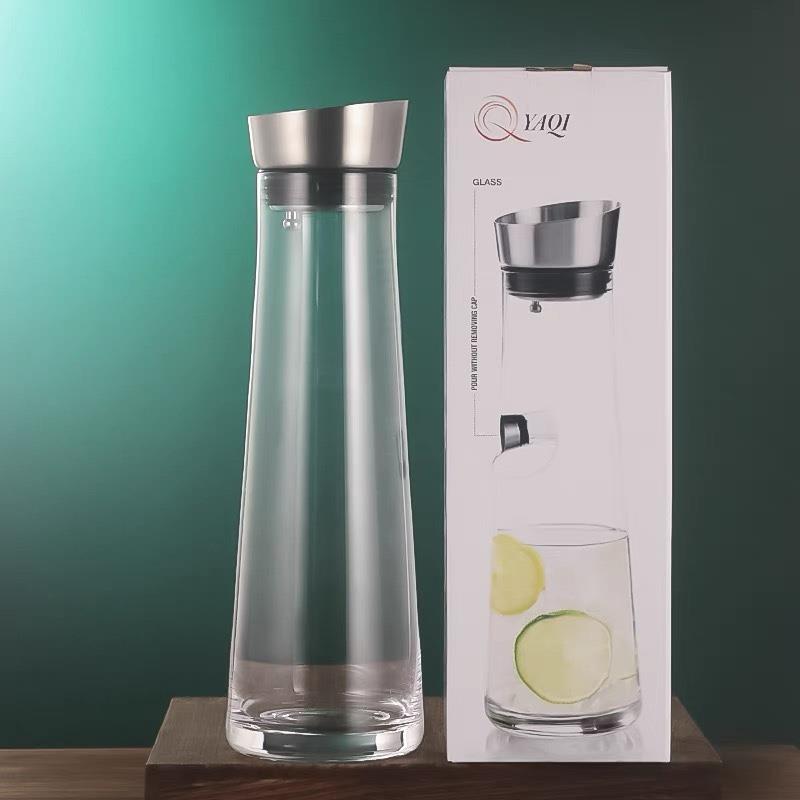 北欧风格玻璃冷水壶家用玻璃冷水壶水杯创意大容量过滤茶壶1L包邮