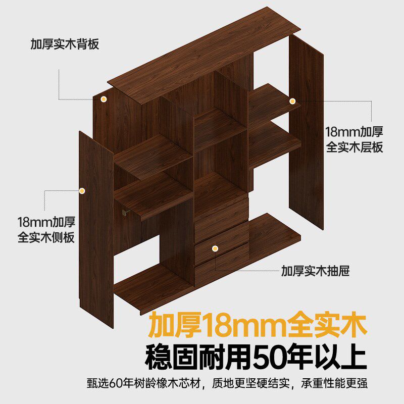 定制全实木衣柜新款2024爆款家用卧室胡桃木分段式四六门橡木柜子