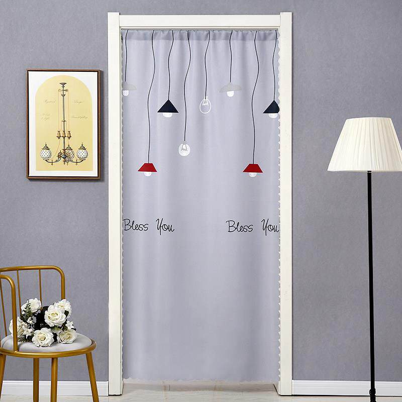 门帘布艺隔断窗四季家用装饰帘卧室客厅化妆室长帘布帘免打孔安装