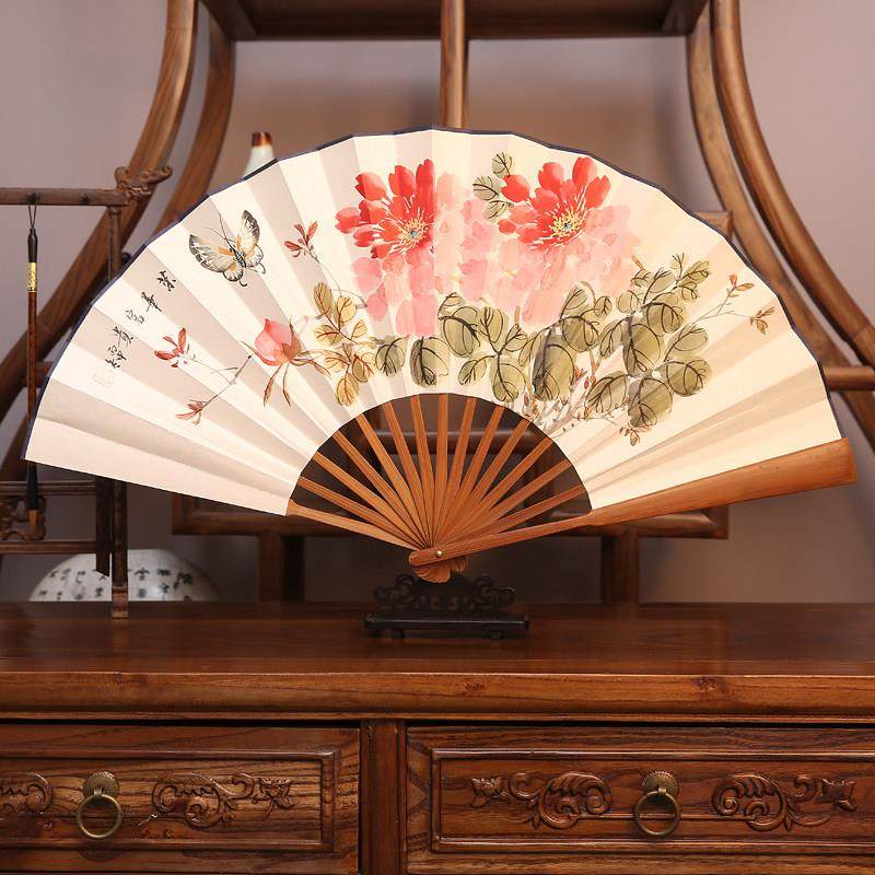 折扇十寸宣纸折扇手绘古风礼品书法山水文玩日用书画棕竹男士扇子,居家日用,扇子,淘宝优惠券,粉丝福利购,淘宝优惠卷