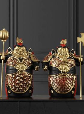 门神摆件护宅哼哈二将新中式家居装饰品客厅门口玄关电视柜书房