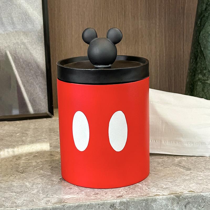 创意米奇纸巾盒家用客厅高级感圆桶卫生纸盒创意纸巾收纳盒摆件装