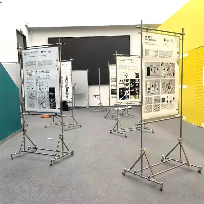 金属落地海报展示架立式可移动广告牌开业展会宣传导购指示展架牌