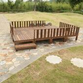 防腐木地板碳化花园露台休闲榻榻米零时间舞台大阳台休闲景观平台