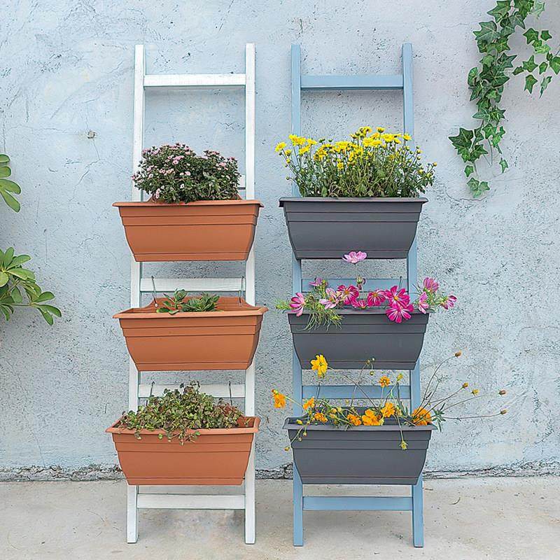 新款阳台梯子花架户外庭院做旧长方形挂盆架花园套装种花菜可移动,住宅家具,花架/花几,淘宝优惠券,粉丝福利购,淘宝优惠卷
