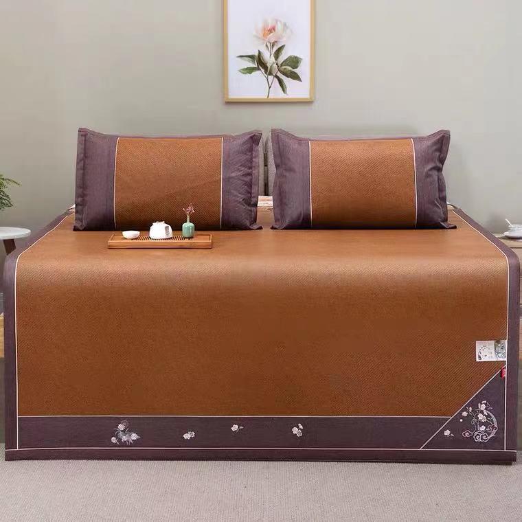 舒之家夏季藤席1.8m床凉席三件套1.5m藤席子冬夏两用草席空调软席