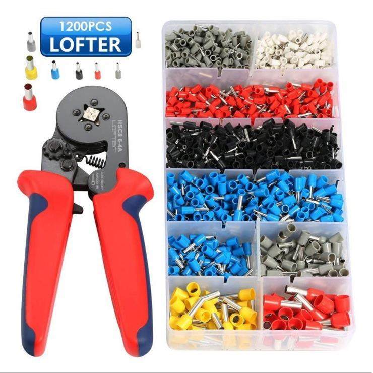 6-4A压钳升级款压线钳欧式管型钳套装1200pcs端子压接钳0.08-10mm