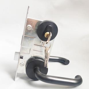 黑色防火门锁CB-SIA不锈钢全套锁通用型铜锁芯通道消防门锁整套锁