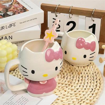 HelloKitty杯子个性创意卡通马克杯可爱凯蒂陶瓷情侣款水杯送礼物