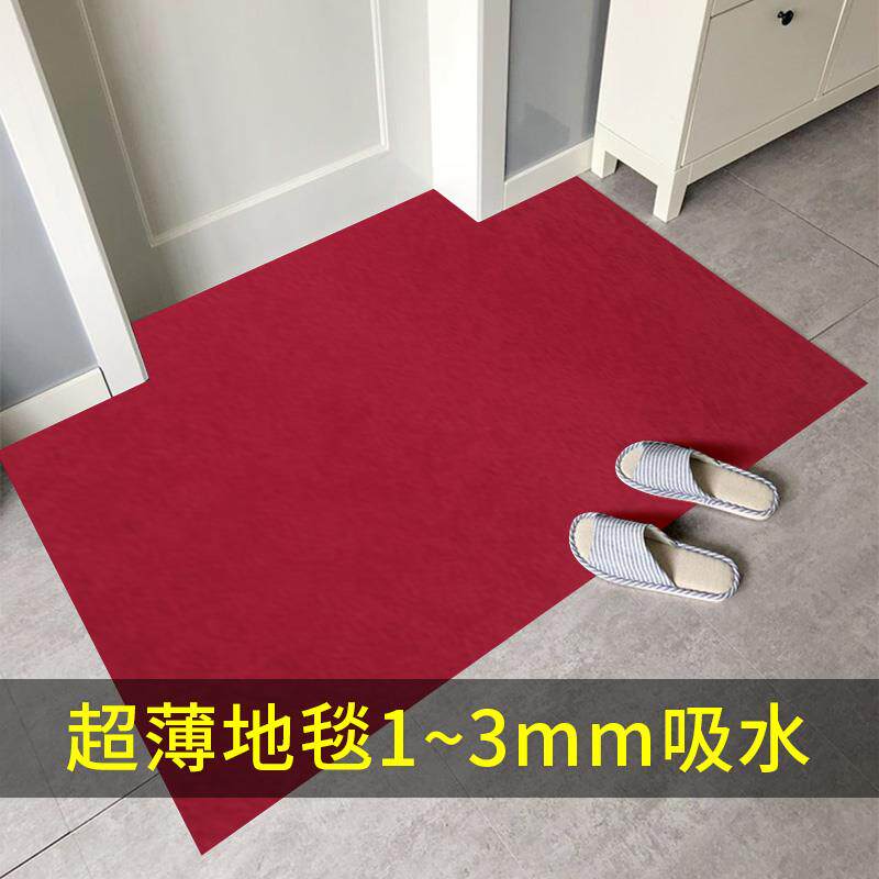 超薄地毯不卡门1mm进门入门入户门地垫吸水防滑红色2mm薄款门垫