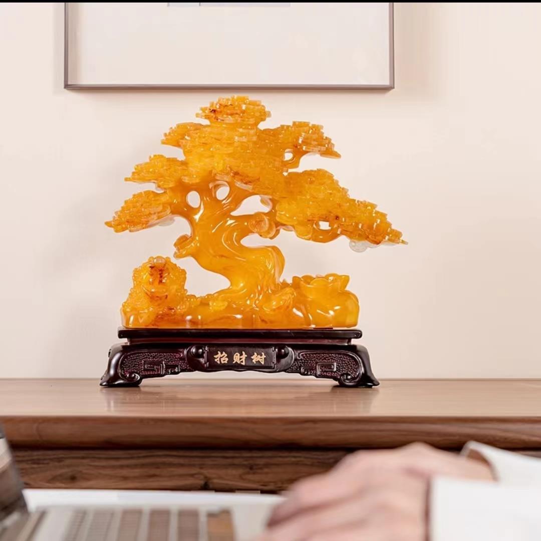 发财树摆件摇钱树招财金蟾客厅酒柜家居装饰品公司酒店开业礼品