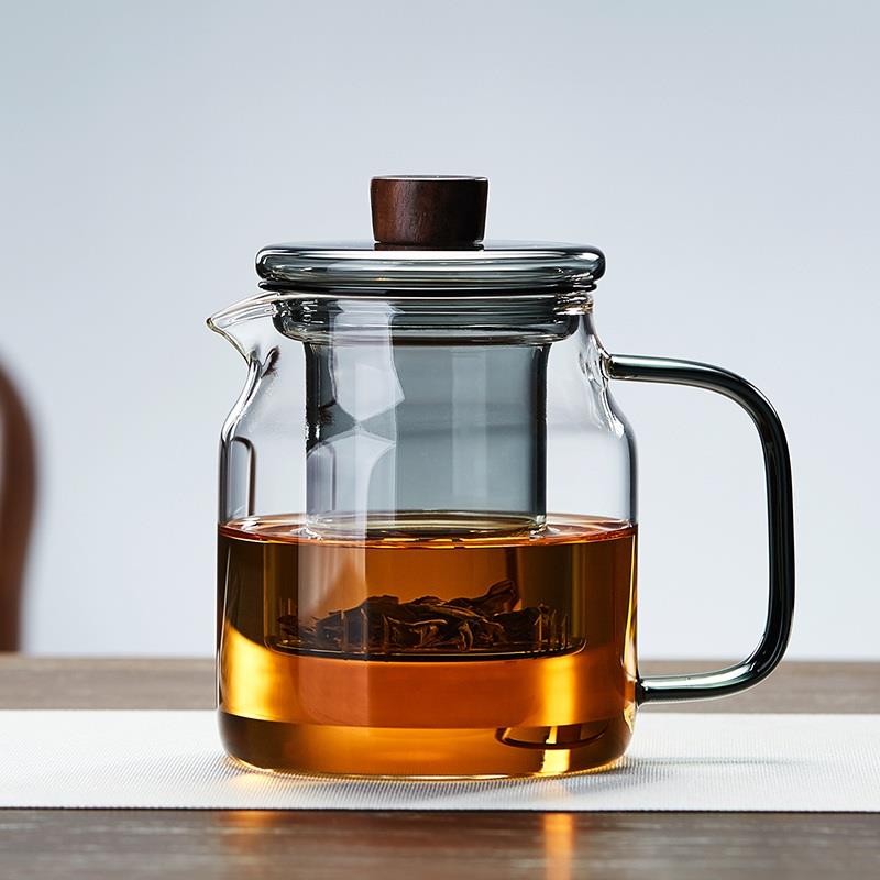 绿昌明玻璃茶壶耐高温花茶壶家用小号加厚煮泡茶器过滤红茶具套装