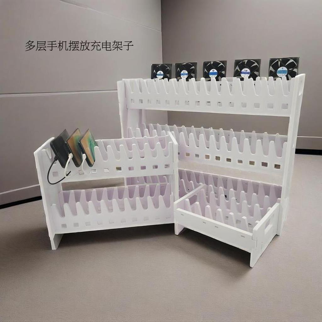新款手机多层斜面摆放支架20-30-50台手机充电支架挂机散热多机位