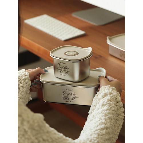 蓝莲花家居不锈钢饭盒可微波炉加热上班餐盒保鲜碗可爱水果便当盒