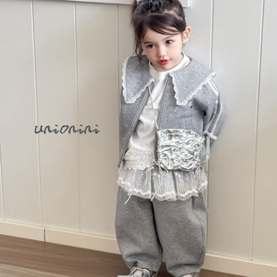 松韩屋童装女童春秋新款儿童休闲卫衣外套韩版日常百搭纯色上衣