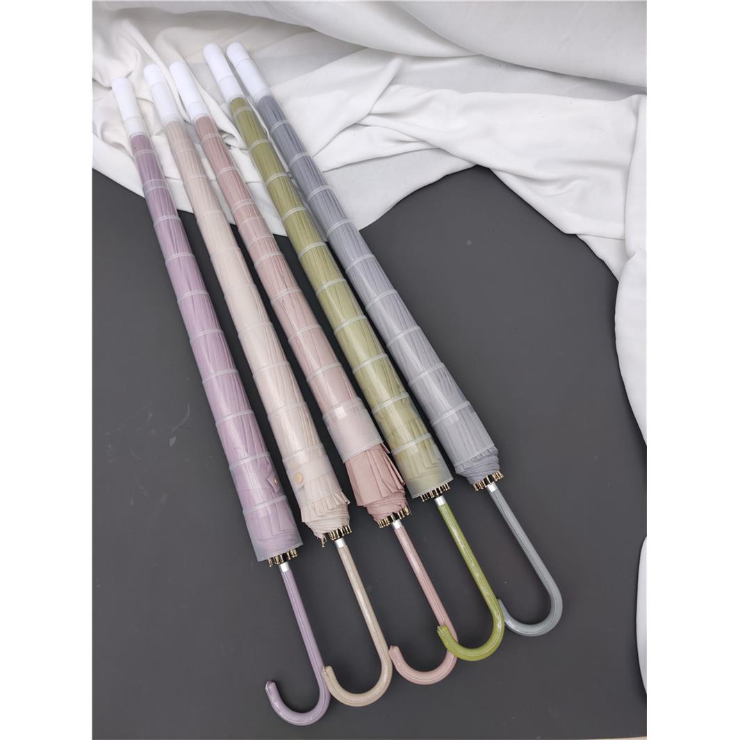 ins敲好看双长骨柄雨伞16抗风000864加固自日系弯动钩防水套车载