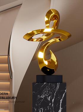 高端无障KPK豪碍华几何雕塑品大入口客厅装饰电视柜饰过道落地型