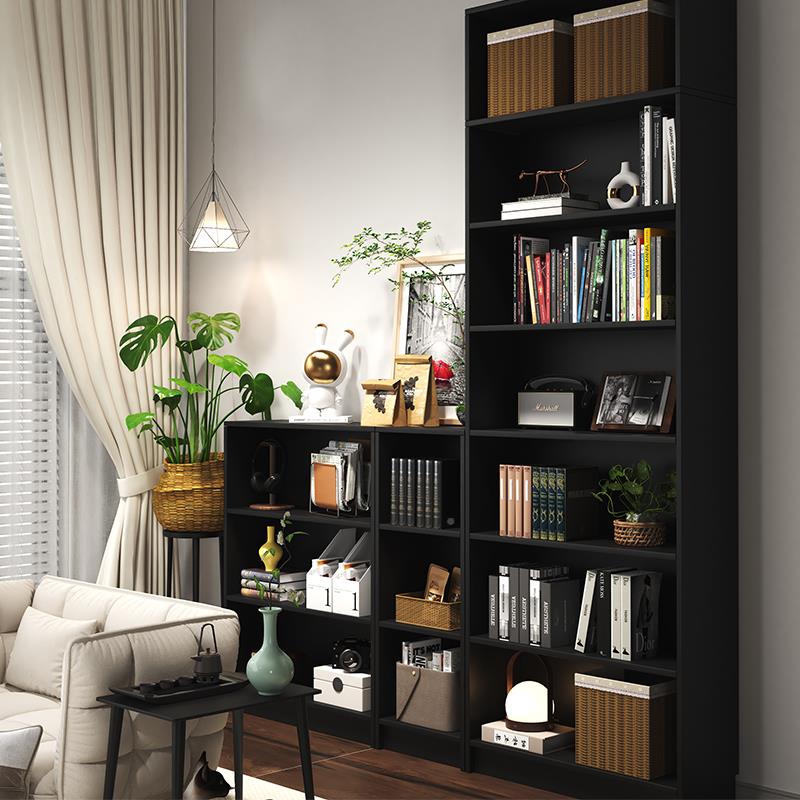 实木书架落地物架家用客厅书架-1多层收置纳层架子简易物柜储子靠