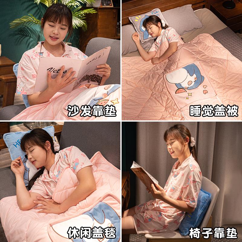 抱被子两用午睡头被汽车载内靠20230917枕枕办公室加厚枕叠空调折