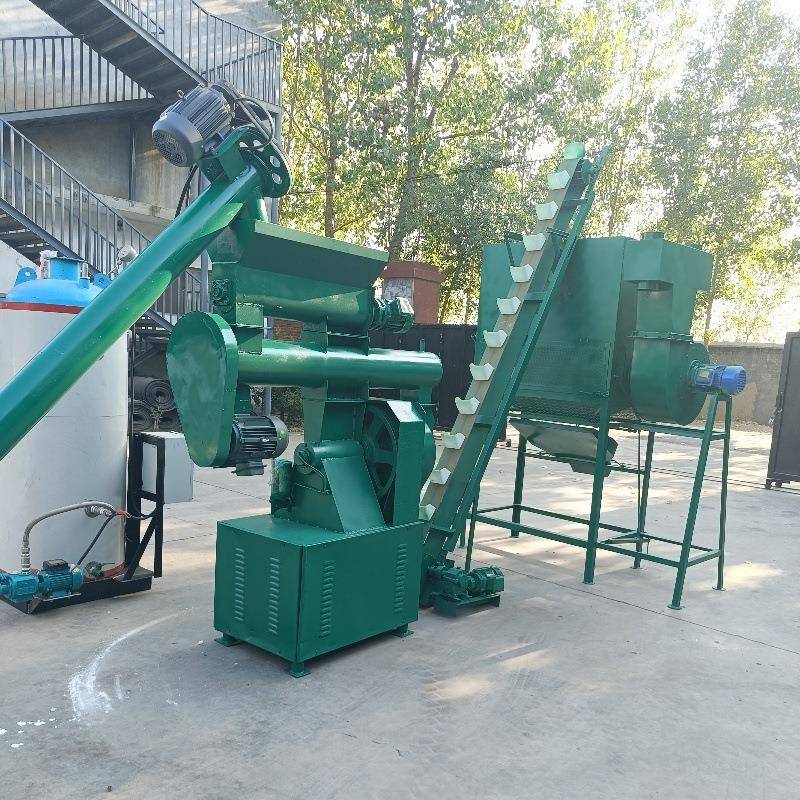 全自动鸡鸭鱼饲料生产线 花生壳稻壳颗粒机 环模饲料颗粒制粒机