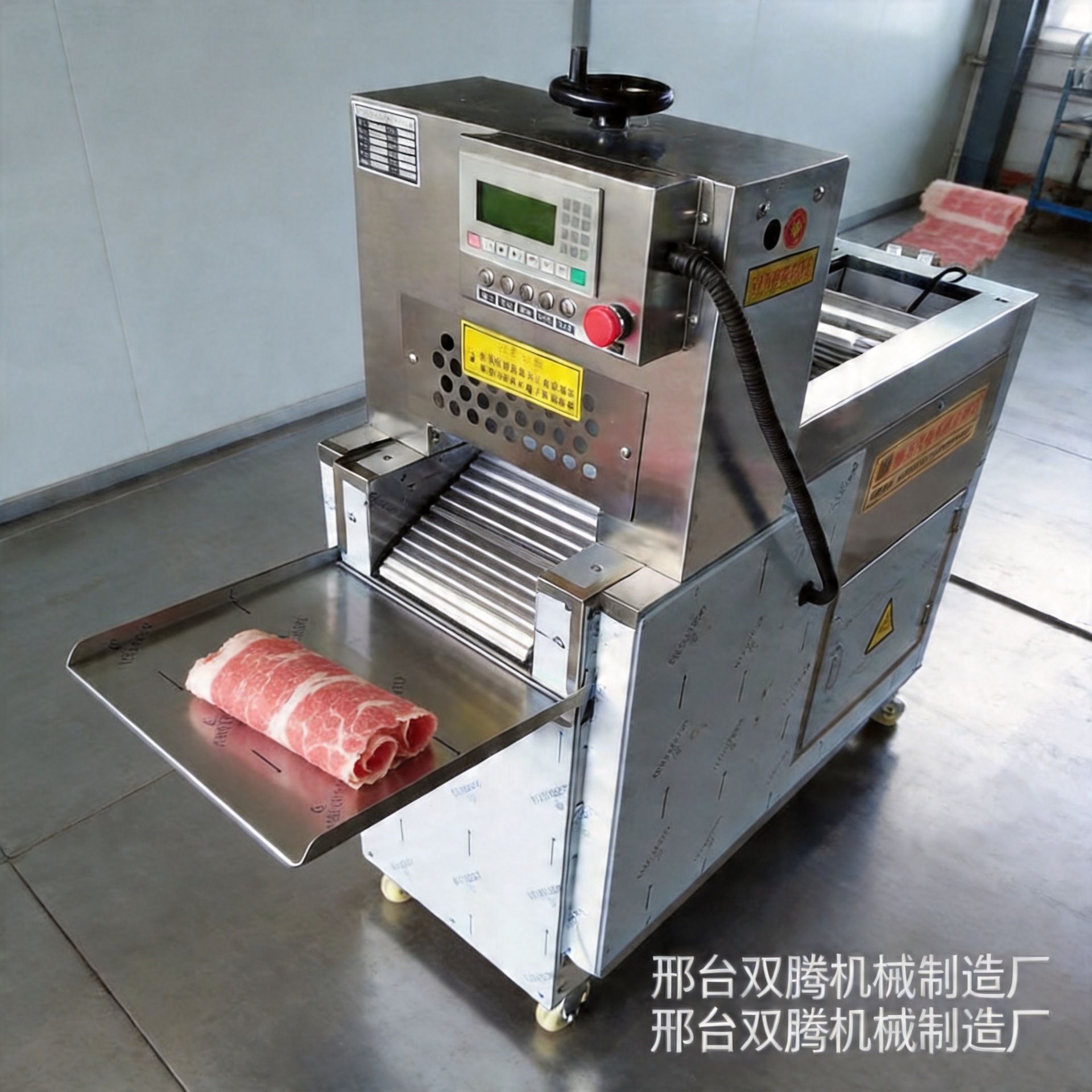 冷冻食品厂专用羊肉切卷机切肉卷机鲜肉切片机不锈钢机身木箱包装