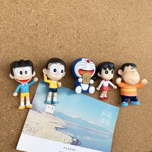 5个/套 蓝胖子立体卡通猫按钉彩色钉子创意墙面软木装饰图钉