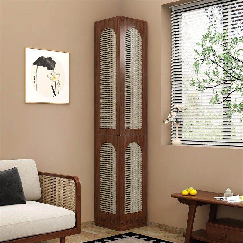 转角柜墙角柜置物架拐角中古风三角转角柜收纳客厅覆古藤编边角柜,住宅家具,角柜,淘宝优惠券,粉丝福利购,淘宝优惠卷