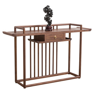 新中式玄关台实木条案条几简约玄关桌子靠墙边桌装饰玄关柜供桌