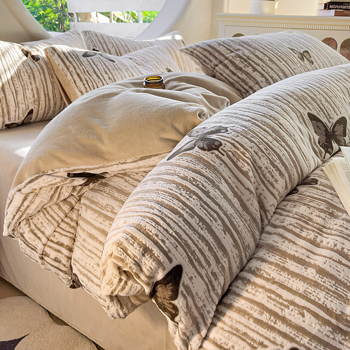 2025秋冬新款类230克牛奶绒雕花烂花绒宝宝绒床笠款床单款