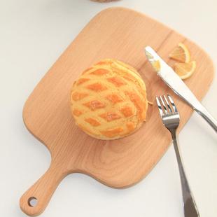 菜板迷你手柄砧板小面包案板家用切水果辅食榉木实木木头带把日式